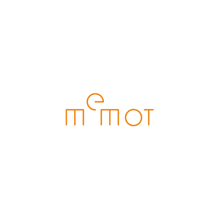 memot ステーショナリー・文具商品のクールで親しみやすいロゴタイプ（神戸）